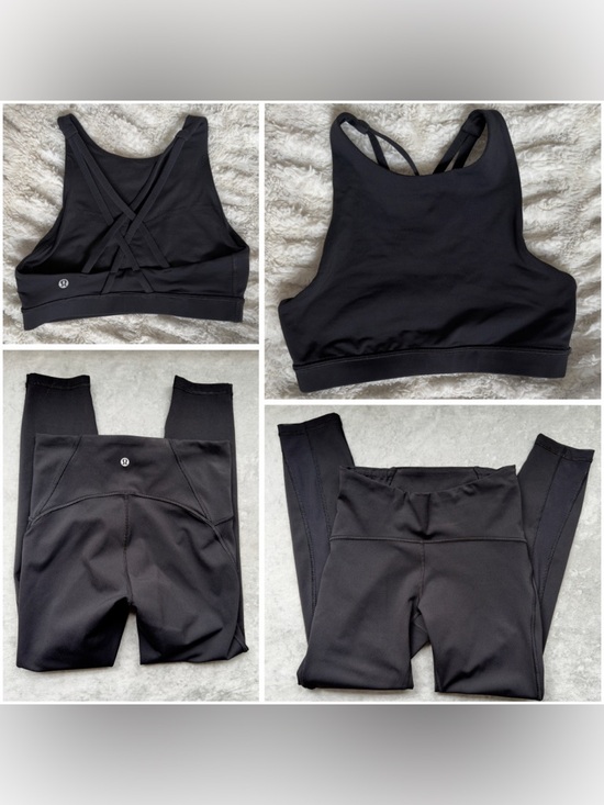 lululemon athletica Pants - Lululemon Wunder Under Black Leggings (6) & Strappy Sports Bra (4) Set